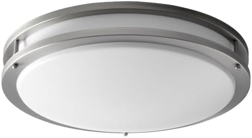 Oracle - 10.1W 2 LED Flush Mount with Emergency-4.25 Inches Tall and 17.75 Inches Wide-Satin Nickel Finish
