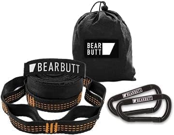 Bear Butt Kodiak Hammock Straps for Trees - 20 Feet Long, 40 Combined Loops - Holds 1000 Pounds - Camping Accessories With Carabiner