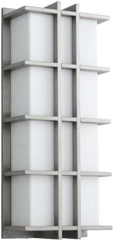 Oxygen Lighting 3-711-224-EM Telshor - 10.1W 2 LED Large Outdoor Wall Mount with Emergency-21.75 Inches Tall and 9 Inches Wide, Finish Color: Satin Nickel