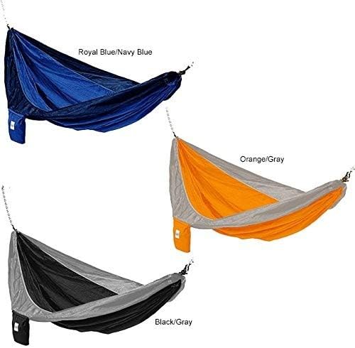 Hammaka Parachute Silk Lightweight Portable Double Hammock In Orange / Grey