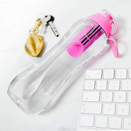 Dafi Sport Water Bottle with Filter Pink 0.3L – BPA-Free Reusable Bottle with Activated Carbon Filter – Removes Chlorine Taste & Odor – Perfect for Active Lifestyle Travel Gym Work – Made in Europe