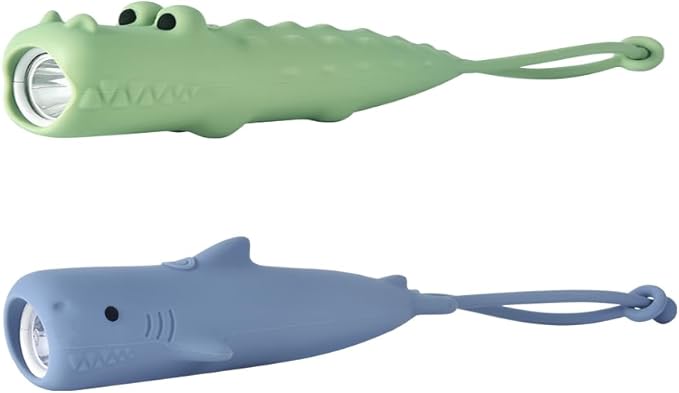 Kid’s Crocodile Shark Outdoor Flashlight Rechargeable, Fun and Lightweight Kid Flashlight Suitable for Camping and Outdoor Exploration, Dog Walking, Birthday Gift