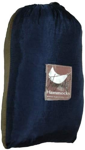 Hammaka Parachute Nylon Portable Double Hammock, Army Green / Brown
