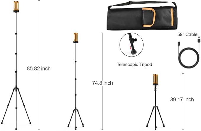 iodoo Voice Control 13200mAh Rechargeable Solar Work Light with Folding Stand Support and Portable Carrying Bag, 8000 Lumen Stepless Dimmable, 4 Lighting Modes, White/Warm/Warm White (Voice Control)