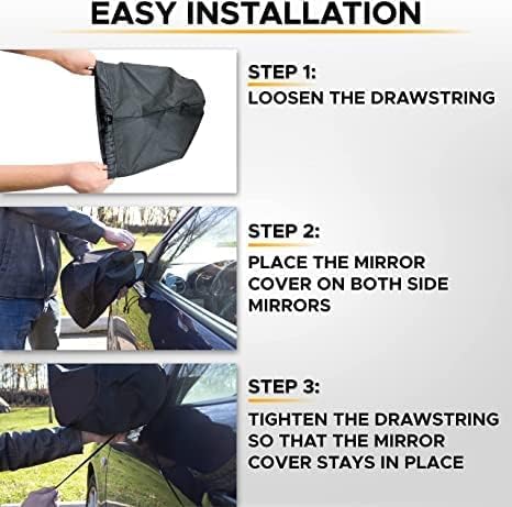 EcoNour Windshield Cover for Ice and Snow | Windshield Snow Cover with Side Mirror Cover & Wiper Protection | Oxford Fabric Winter Cover for Pickup Trucks, SUV & Mini Van | X-Large (74"x43")