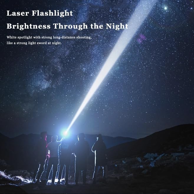 Rechargeable Flashlights High Lumens,Super Bright High Lumens Led Flashlights,6 Modes Zoomable Linternas,Small Flashlights Powerful,Suitable for Hiking Camping and Family Emergencies