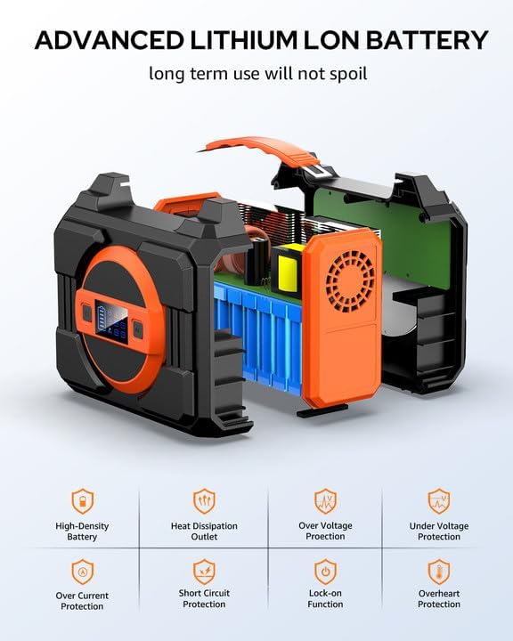 Apowking Portable Solar Powered Generator 300W Rated, with Solar Panels 40W Included, 220Wh Power Bank with AC Outlet 110V, and 10*DC Connectors, Pure Sine Wave for Home Use Camping Outdoor
