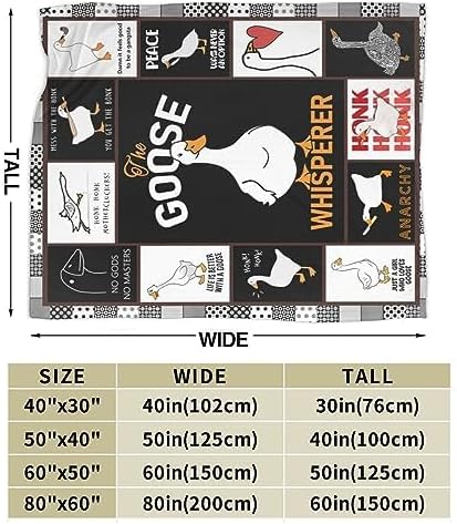 Funny Goose Blanket Soft Cozy Cute Goose Plush Throw Blanket Warm Lightweight Flannel Fleece Bedding Goose Stuff Animal Decor Blanket Gifts for Lover Girls Kids Adults Women 50"x60"