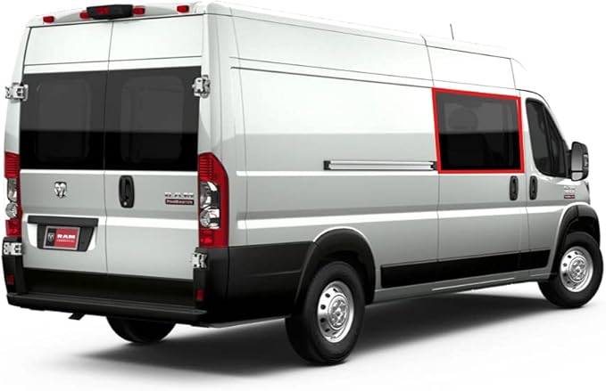 VanEssential Insulated Blackout Sliding Door Window Cover Designed for RAM Promaster with Bare Metal Window Frame Van Years 2014 to Current Model - Charcoal Gray