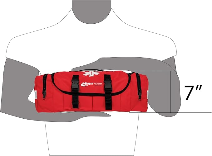 MFASCO Emergency Response GO First Aid Bag - 160 Pcs EMT Trauma Kit, First Responder Medical Bag, Deluxe Stocked Kit with Tourniquet, Sprague Stethoscope, Pressure & Bleeding Control Dressings