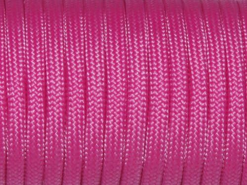7 Strand Core 550lb Paracord Parachute Cord Lanyard Mil Spec Type III-100ft (Dark Pink(60#))