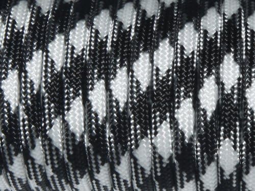 7 Strand Core 550lb Paracord Parachute Cord Lanyard Mil Spec Type III-100ft (White+Black(44#))