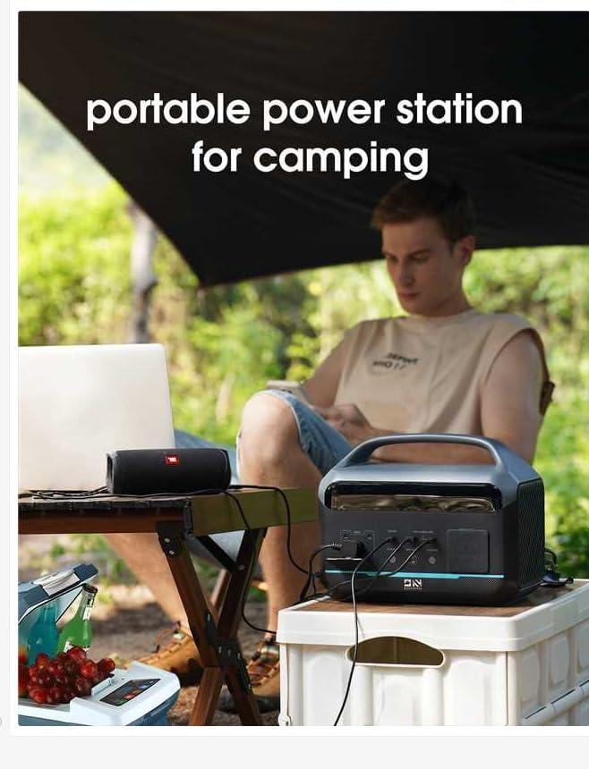 DaranEner Portable Power Station 600W(1200W Peak), 576Wh Solar Generator, LiFePO4 Battery 1.5Hour Fast Charging, Power Bank for Home & Emergency Backup, Hurricane, CPAP (Solar Optional)