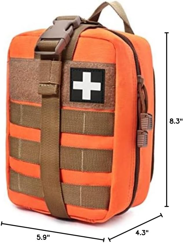 Molle Tactical Medical Pouch - Sturdy 600D Nylon Rip-Away EMT First Aid Bag (Bag Only)