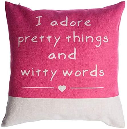 Pretty Things Pink Throw Pillows Covers Shabby Chic Linen Cotton Pillowcases Christmas Decor Square Cushion Covers Color:Pretty Things Pink