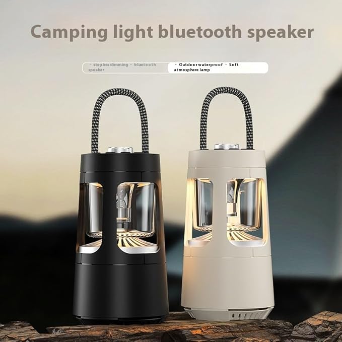 Outdoor Bluetooth Speaker Lantern – LED Camping Light with 360° Surround Sound, Wireless Portable Speaker with 2 Light Modes, IPX5 Waterproof for Patio, Hiking, Backyard, Party, Gifts