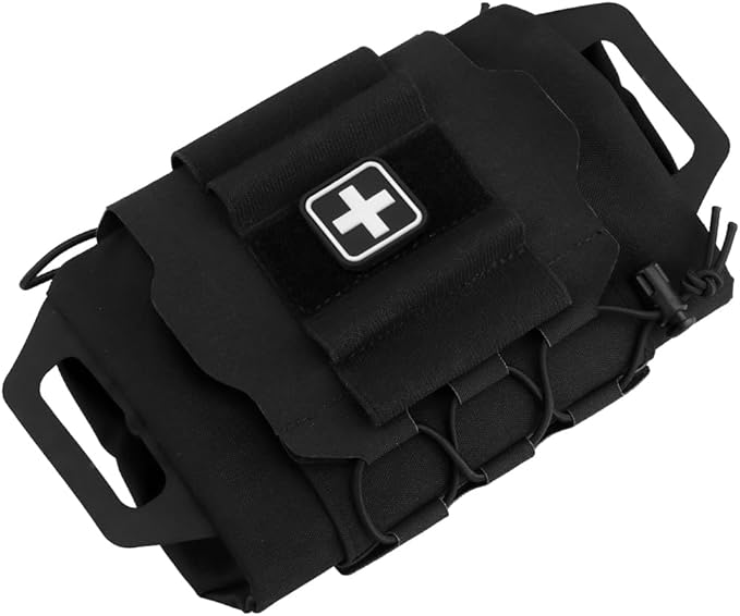 Tactical Military Pouch MOLLE Rapid First-aid Belt Pouch Survival Two-Piece System Med Roll Carrier Hypalon Handle Bag