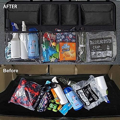 Snuopfy Car Trunk Organizer and Storage, Backseat Hanging Organizer for SUV, Truck, MPV,Van Collapsible Cargo Storage Bag with 7 Pockets, Car Interior Accessories for Men and Women