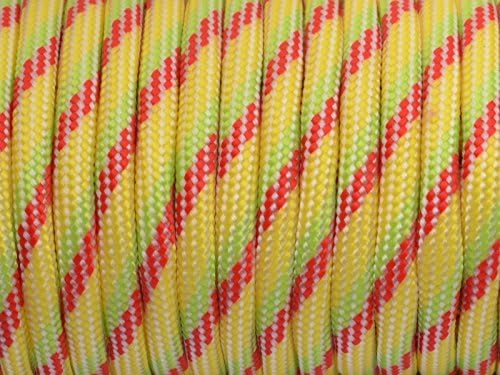 7 Strand Core 550lb Paracord Parachute Cord Lanyard Mil Spec Type III-100ft (Yellow+Red+Neon Green(97#))