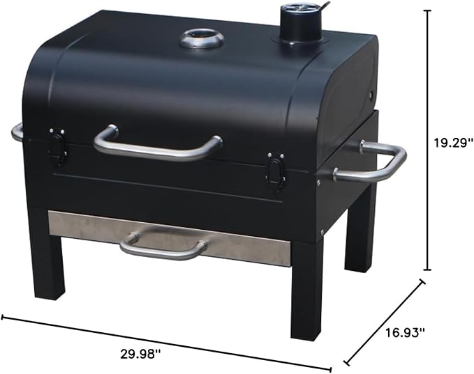 GasOne Portable Tabletop BBQ Grill - 18-inch, 2-Tiered, Side Handles & Lid - Compact Charcoal Grill for Picnic & Tailgate