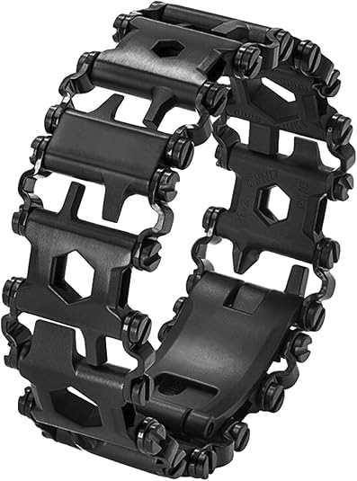 Stainless Multitools Bracelet for Men, Transform into Watch Band, 29 in 1 Survival Hiking Camping Travel Friendly Multitools Wearable Bracelet with 20mm Connectors