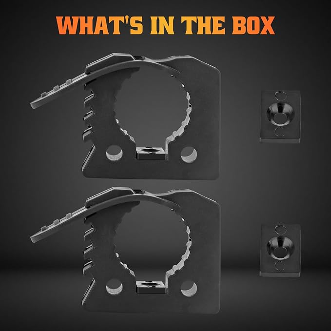 Off Road Shovel Mount Axe Mount Rubber Clamp Compatible With UTV ATV Truck Emergency vehicles Universal For Diameter Tools 1-1/7'' to 1-3/7'' 2PCS