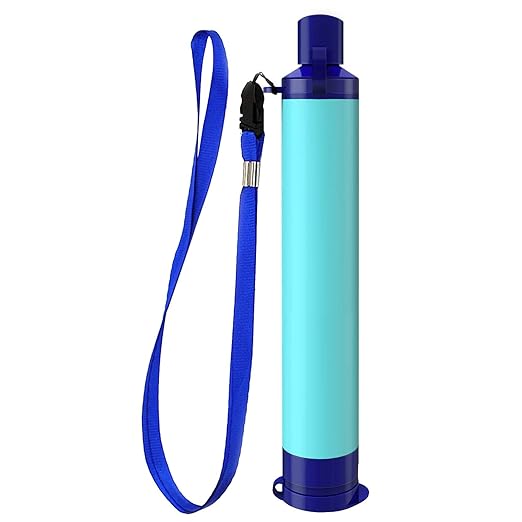 Straw Water Filter, Survival Filtration Portable Gear, Emergency Preparedness, Supply for Drinking Hiking Camping Team Family Outing