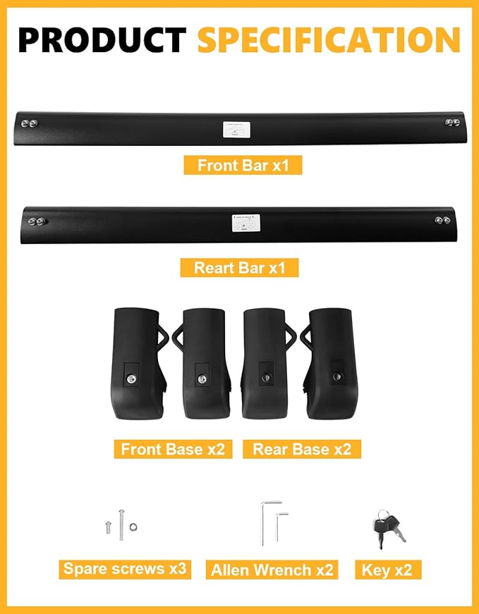 Tuyoung 300lbs Roof Rack Cross Bars Compatible with Subaru Ascent 2019-2026 with Raised Side Rails, Heavy Duty Anti-Theft Lockble Aluminum Roof Rails Crossbars Rooftop Luggage Racks Carrier