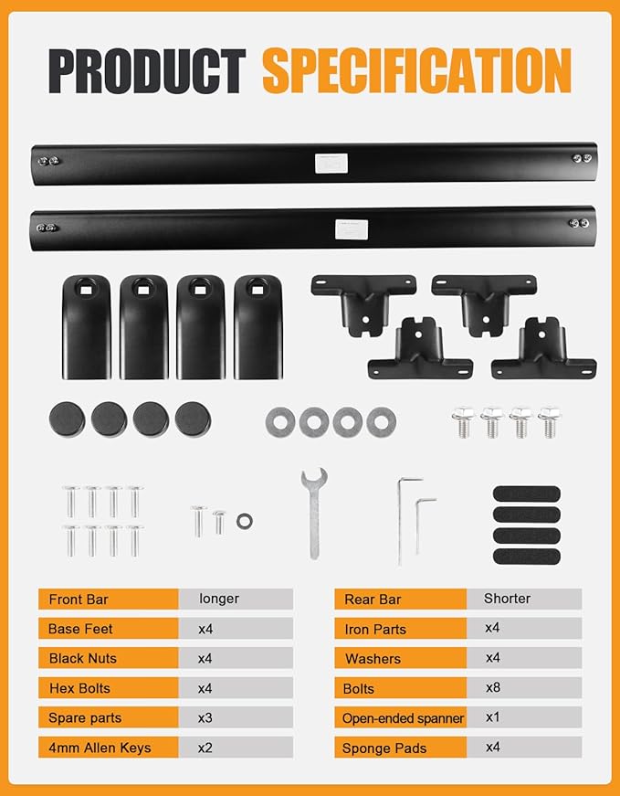 KINGGERI 330lbs Roof Rack Cross Bars Compatible with 2022-2026 Chevrolet Chevy Traverse (with Raised Side Rails),Aluminum Roof Rails Crossbars Rooftop Cargo Basket Carrier Bag Luggage Rails Black