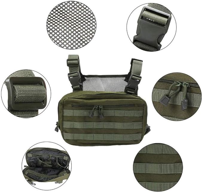Croogo Universal Hands Free Radio Chest Rig Vest bag Harness Bag Rescue bag Front Pack Pouch Hip hop bag