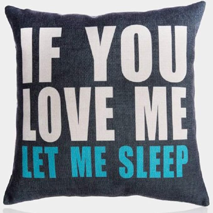 Black Throw Pillows Covers Let Me Sleep Linen Cushion Cover Decorative Square Decor Pillowcase for Home Bed Couch Color:Let Me Sleep