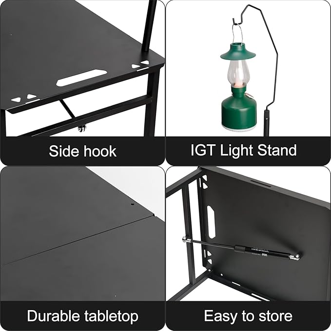 Tactical Camping Table with Adjustable Height, Collapsible Table Lightweight with Carry Bag for Camping, Travel expeditions, Hiking, Picnics, BBQs & Beach Trips
