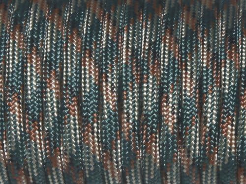 7 Strand Core 550lb Paracord Parachute Cord Lanyard Mil Spec Type III-100ft (Dark Blackish Green Camo(48#))