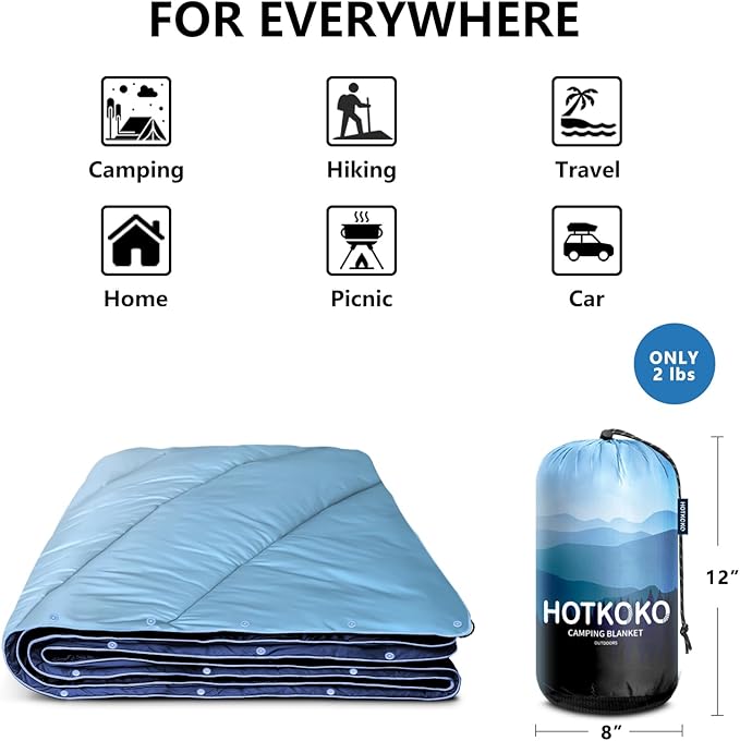 Camping Blanket,Lightweight Puffy Printed Camping Blanket Packable Outdoor Blanket for Camping,Traveling, Stadium, Hiking, Picnics