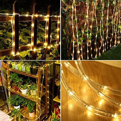 LairtPOW Solar Rope Light Waterproof IP65 39FT 100LEDs Outdoor LED Solar Outdoor Lights for Party Garden Yard Home Wedding Christmas Halloween Holiday Tree Decoration Lighting