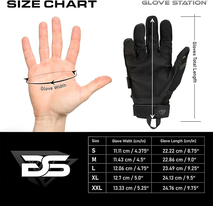 Glove Station Tactical Gloves for Men – Touchscreen Utility Gear with Hard Knuckle Protection Used in Motorcycle, Airsoft, Combat, Police, Shooting & Outdoor Work Black Multicam Large