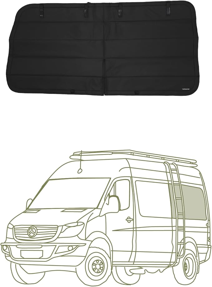 VanEssential Insulated Stealth Blackout Magnetic Window Cover Designed for Mercedes-Benz NCV3 & VS30 (144 Length Van), Rear Qtr Window (Left Hand Side), Black