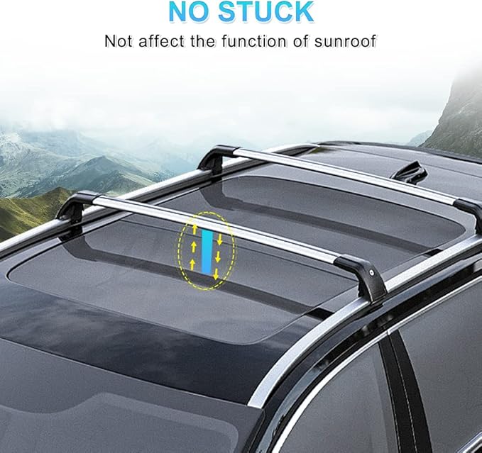JDMON Compatible with Roof Rack Cross Bars Volvo XC60 2013-2018 with Side Rails Anti-Theft Locks Desigh, Aluminum Luggage Rack Crossbar for Rooftop Cargo Bag Carrier Kayak Canoe Bike, Sliver