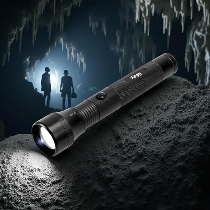 4 Pack Heavy Duty 2-Cell D Battery LED Big Flashlights, Zoomable Single Mode Aluminum Alloy Torch Flashlight, Rugged Metal Flashlight for Outdoor Adventures Emergency Hiking Camping Caving