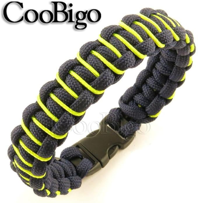 CooBigo 5/8" Compass Whistle Buckle Plastic Paracord Bracelet Outdoor Camping Emergency Survival Travel Kits