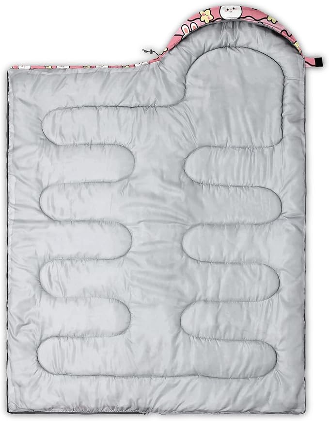 QOOMO Camping Sleeping Bags,3 Season Warm & Cool Weather,Lightweight,Waterproof Sleeping Bags for Adults & Kids,Traveling,and Outdoors,Camping Gear Equipment