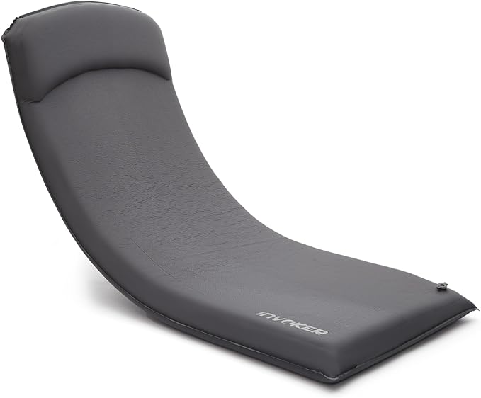 INVOKER Camping Sleeping Pad 3.15” Memory Foam Fast Self Inflating Insulated Durable Camping Mat Air Mattress with Pillow,for Tent, Traveling, Car, Camping, Grey
