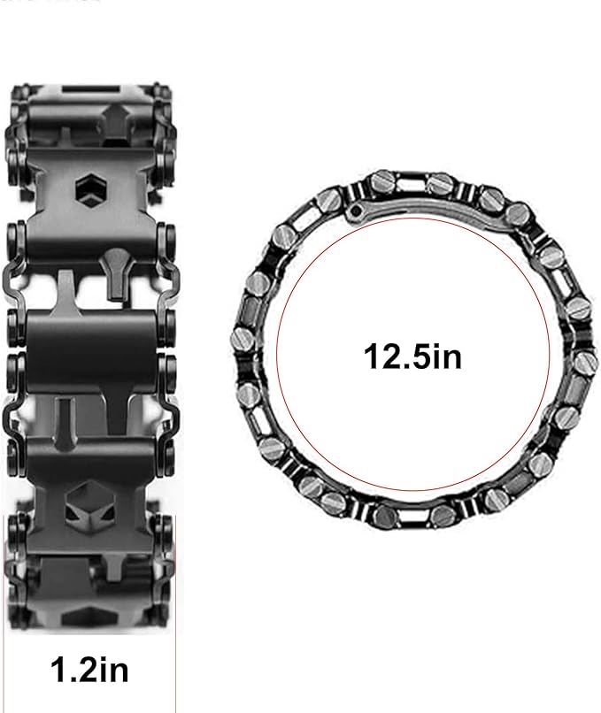 29 in 1 Multitools Stainless Steel Tool Wearable Bracelet for Men Compatible for Apple Watch Ultra 1&2, Survival Camping Travel Multitools Watch Band, Silver
