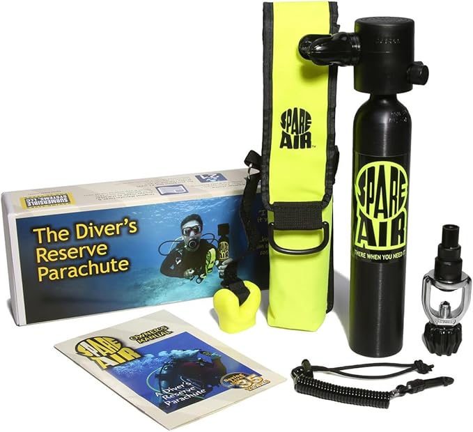 Spare Air Original Mini Scuba Tank - 6 cu ft -Made in USA -DOT Marked Tank with Holster, Leash, Refill Adapter