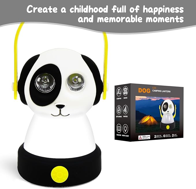 Outdoor Kids Camping Lanterns, Battery Powered Night Light for Kids, Lightweight LED Equipment, Toys Girls Boy Birthday Christmas Gift Ages 6 7 8 9 10 11 12+(Dog Style, Battery NOT Included)