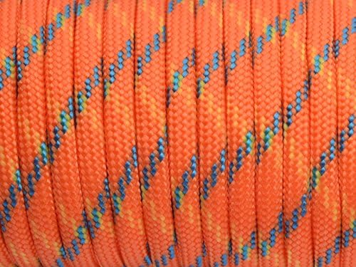 7 Strand Core 550lb Paracord Parachute Cord Lanyard Mil Spec Type III-100ft (Neon Orange Camo(83#))