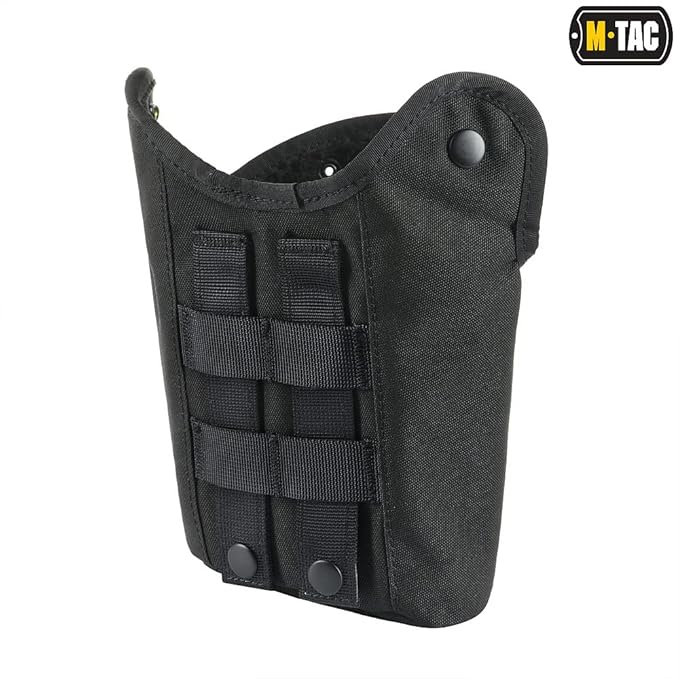 M-Tac MOLLE Canteen Pouch – Tactical Water Bottle Carrier, 600D PVC‑Coated Polyester, Fits 40 oz Canteens, MOLLE Backpack/Vest Attachment (Black)