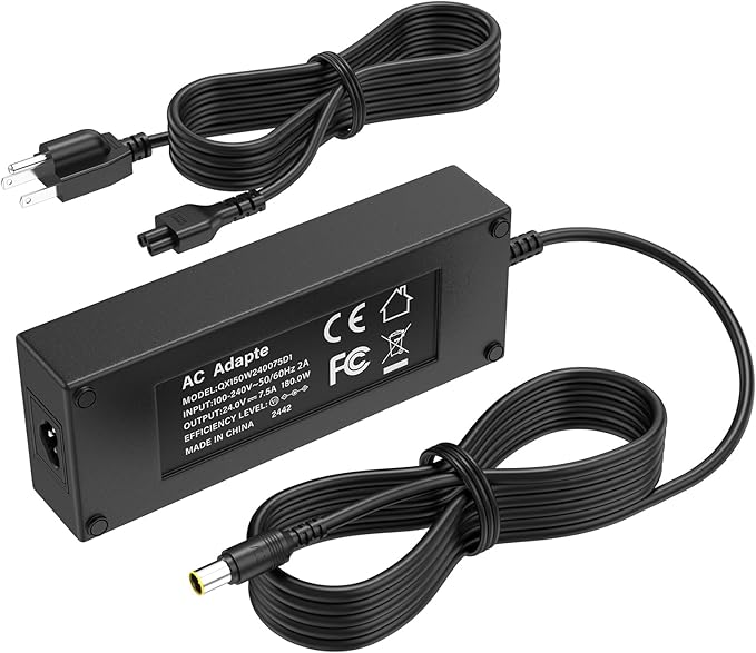 24V 180W Generator Charger for Jackery 1000 Portable Solar Generator Power Station Power Cord AC Adapter Compatible with Jackery Explorer 1000 880 E1000 E880 1002Wh 880Wh 3x1000W Charging Plug Cable