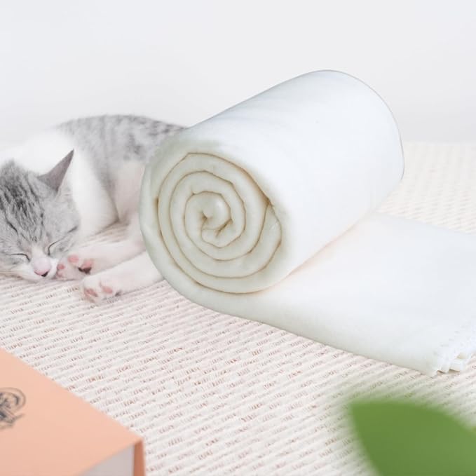 ZYFZCYBL Fleece Throw Blankets Lightweight Warm Soft Cozy Pet-Friendly Bulk Fleece Throw Blanket Solid for Home Bed, Sofa,Office,Gifts, Couch (Pack of 6-50 x 60 inch,White)