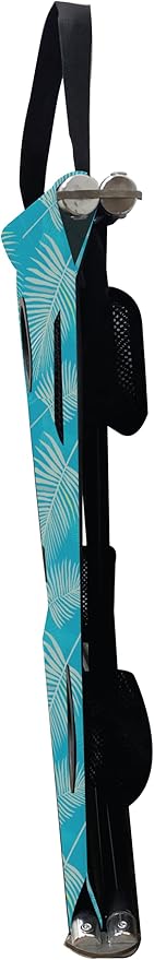 Neso Beach Table - Lightweight, Portable and Foldable Table for Beach, Camping and Outdoor Adventures - Stable Surface - with Cup Holder for Drinks and Phone Pockets - Aqua Fronds